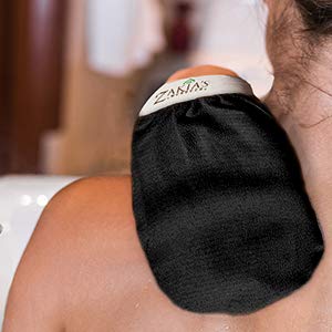 Original Kessa Exfoliating Glove - Charcoal Black - Microdermabrasion At Home Exfoliating Mits, Removes unwanted dead skin, dirt and grime and Keratosis Pilaris. Great for spray tan removal. (1 Unit)