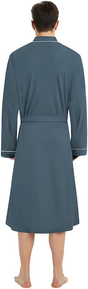 U2SKIIN Mens 100% Cotton Robe Lightweight Knit Bathrobe