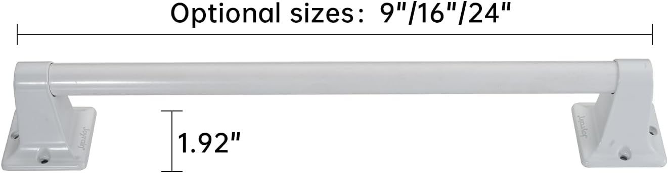 Joyrain Stainless Steel Bathroom Grab Bar for Elderly - Safety Rail & Towel Rack Dual Function, 9/16/24 Inch Anti-Slip Handle for Shower/Toilet/Tub (White, 24 inch)