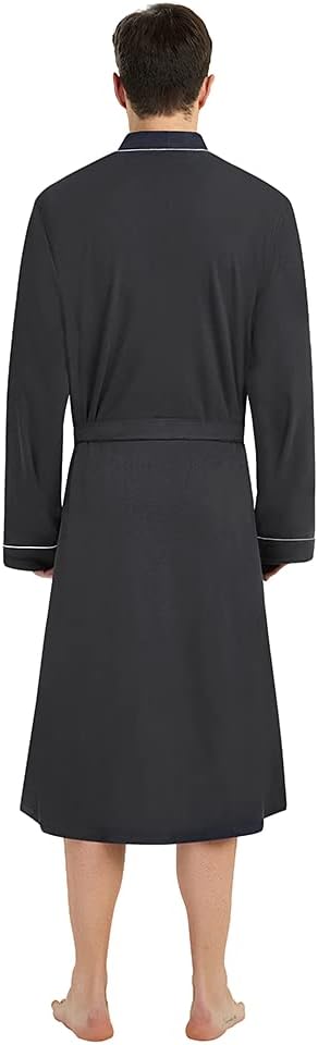 U2SKIIN Mens 100% Cotton Robe Lightweight Knit Bathrobe