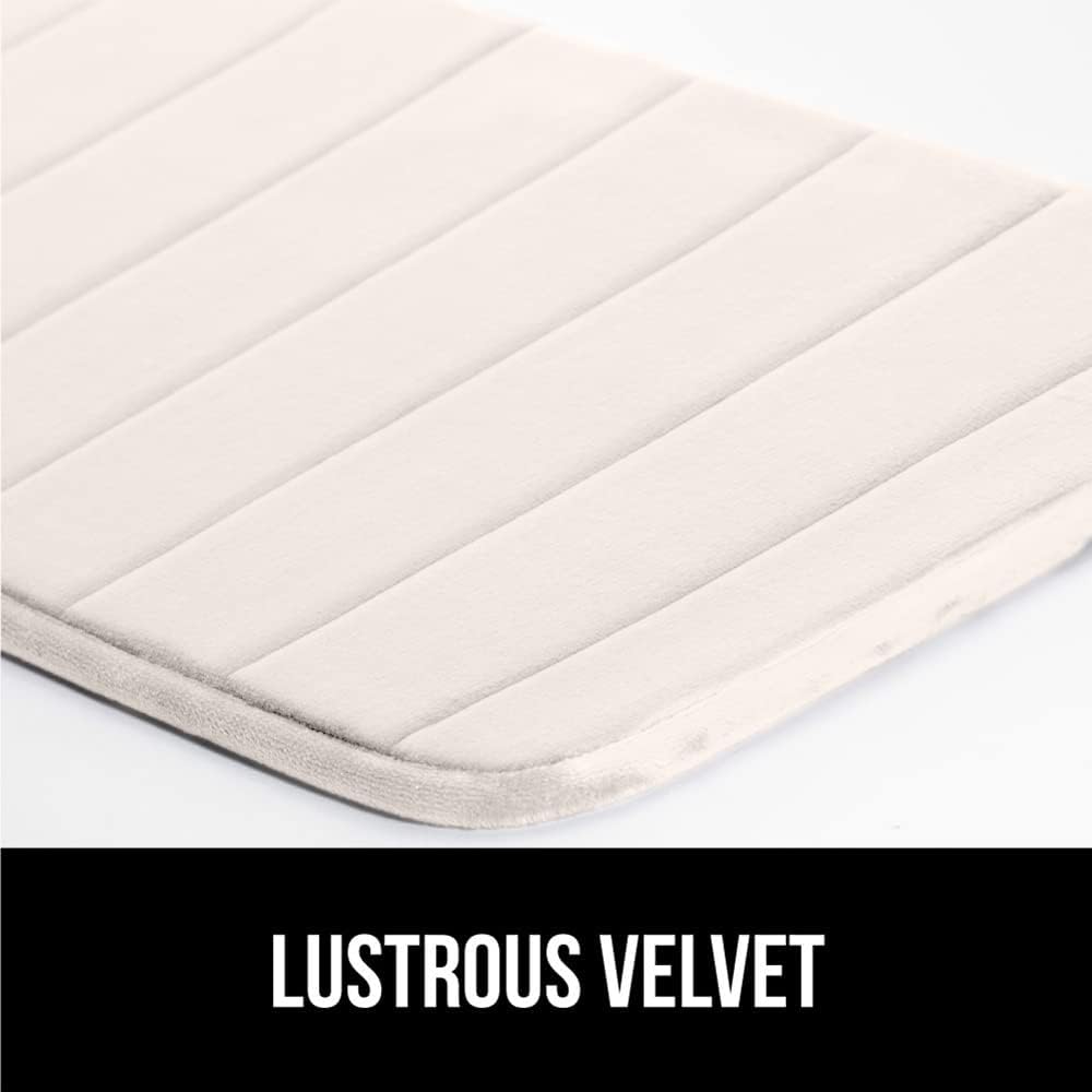 GORILLA GRIP Memory Foam Bath Mat, Soft Absorbent US Designed Bathroom Rug, Gripping Dots Machine Washable Bathmat, Cushioned Floor Mats, Shower Sink Rugs Room Décor Accessories, 24x17 Cream