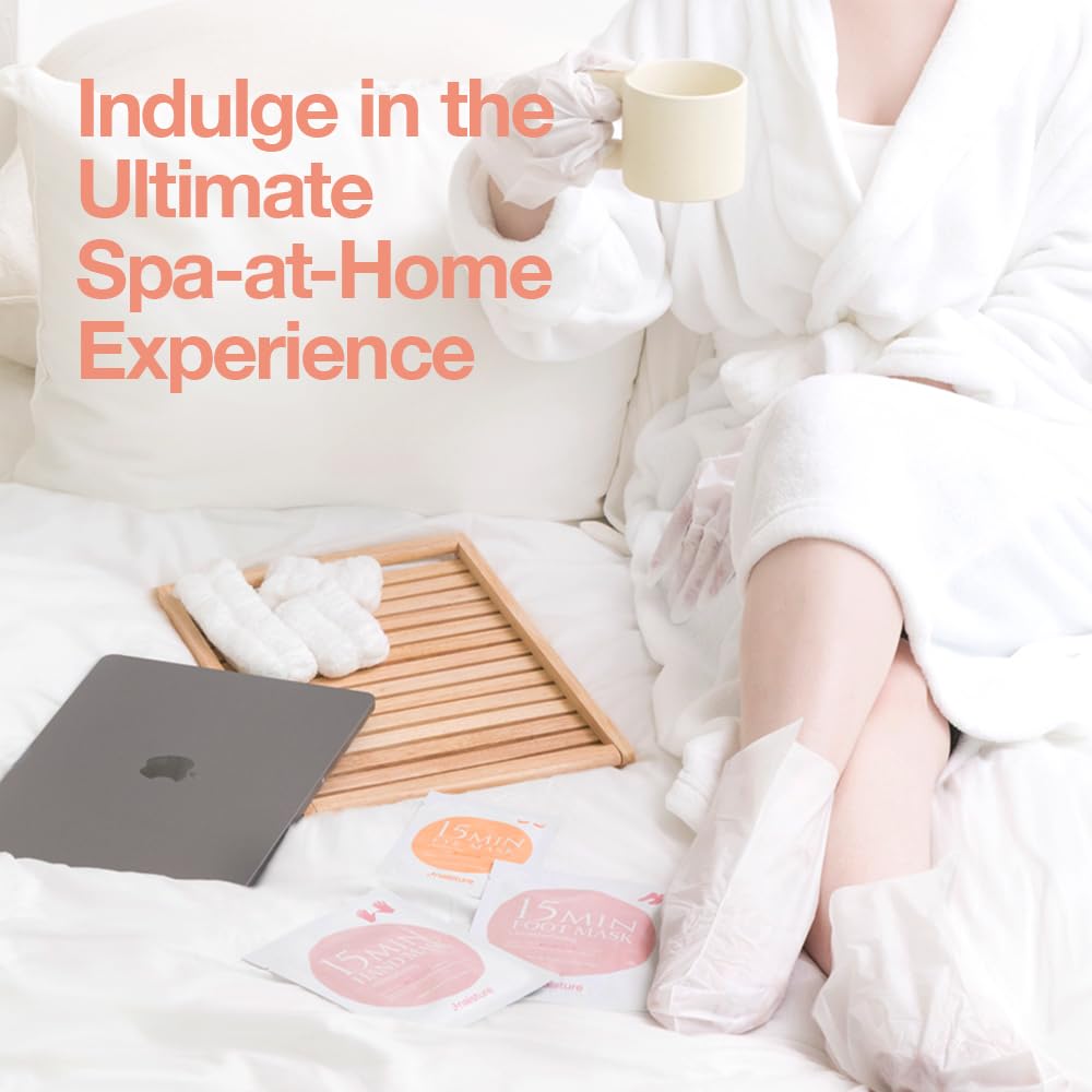 15 Min Foot Moisturizing Mask – Reviving Sock Mask with Shea Butter & Jojoba Oil for Dry Feet and Heels