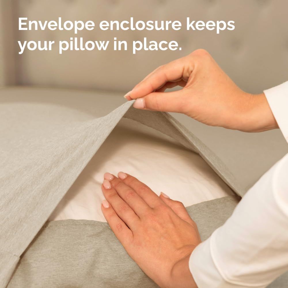 Queen Pillow Cases Set of 2 - Ultra Soft Hotel Quality Pillowcase Covers - Comfy, Cozy & Wrinkle Free - Shrinkage & Fade Resistant - Machine Washable Pillow Protectors - 2 Piece Set - Heathered Beige