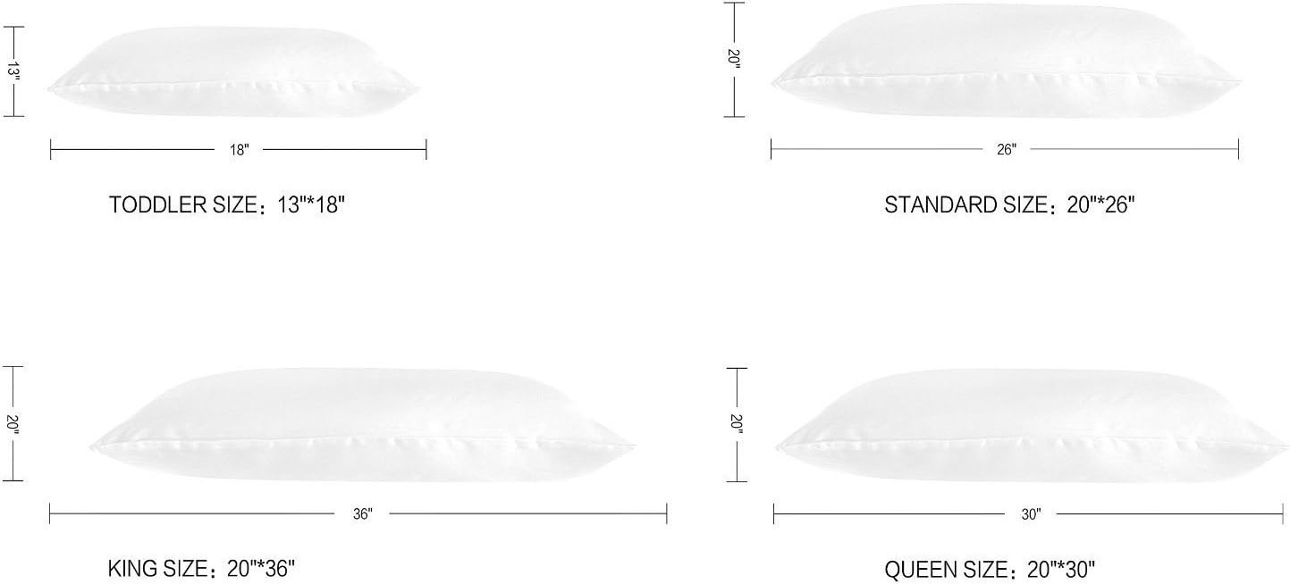 JUWENIN,Luxury Satin Pillowcase with Zipper (Silky Satin Pillow Case for Hair) Set of 2 (Queen, Silver)