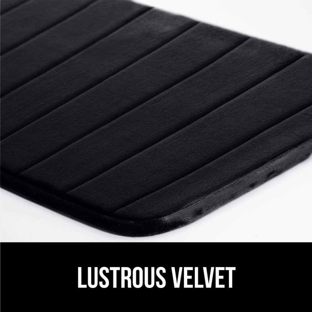 GORILLA GRIP Memory Foam Bath Mat, Soft Absorbent US Designed Bathroom Rug, Gripping Dots Machine Washable Bathmat, Cushioned Floor Mats, Shower Sink Rugs Room Décor Accessories, 36x24 Black