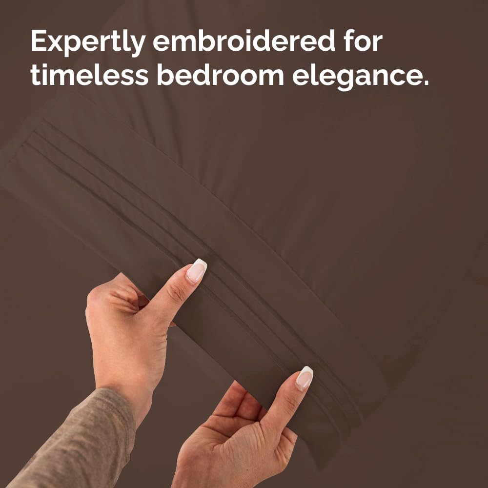 King Pillow Cases Set of 2 - Ultra Soft Hotel Quality Pillowcase Covers - Comfy, Cozy & Wrinkle Free - Shrinkage, Stain and Fade Resistant - Machine Washable Pillow Protectors - 2 Piece Set - Brown