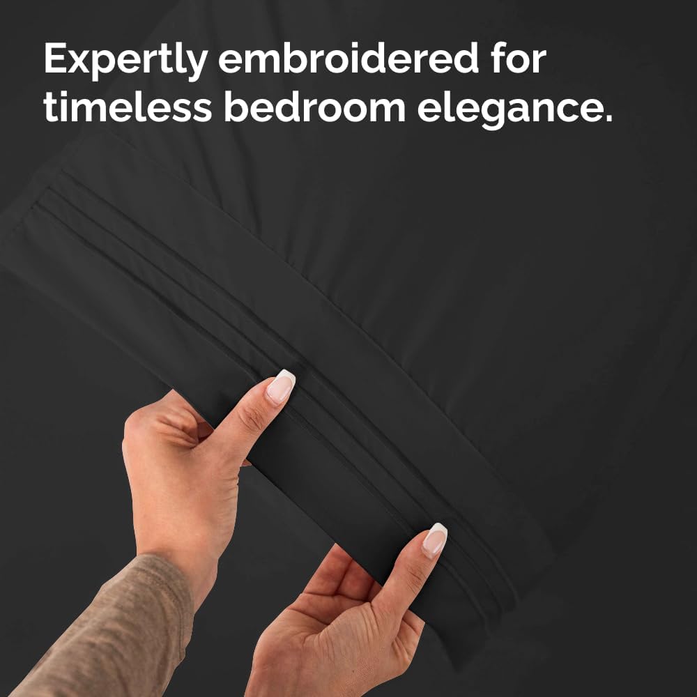 Long Pillowcases - Body Pillow Cover - Long Pillow Insert for Sleeping, Side Sleepers - Soft & Breathable Body Pillow Case with Envelope Enclosure - Comfy, Cozy & Machine Washable - 20" x 54" (Black)