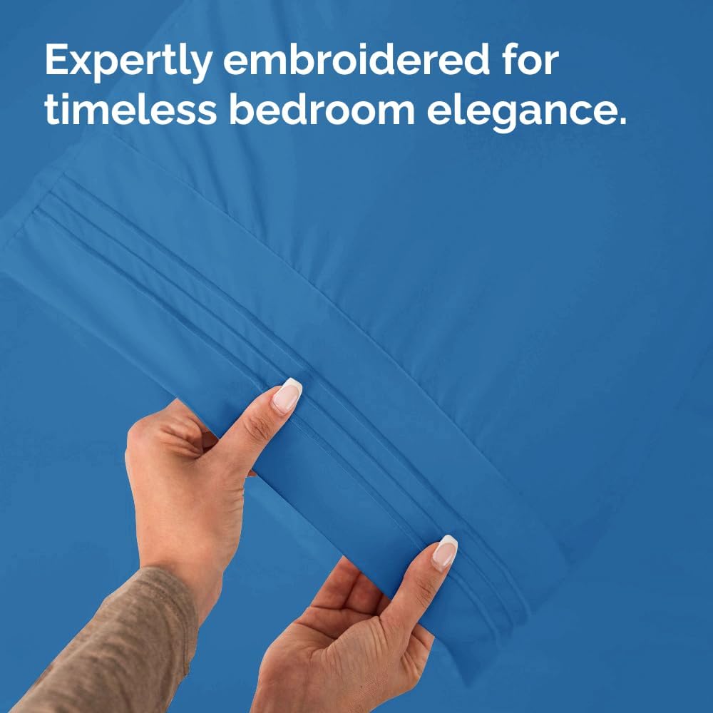 King Pillow Cases Set of 2 - Ultra Soft Hotel Quality Pillowcase Covers - Comfy, Cozy & Wrinkle Free - Shrinkage, Stain & Fade Resistant - Machine Washable Pillow Protectors - 2 Piece Set - Royal Blue