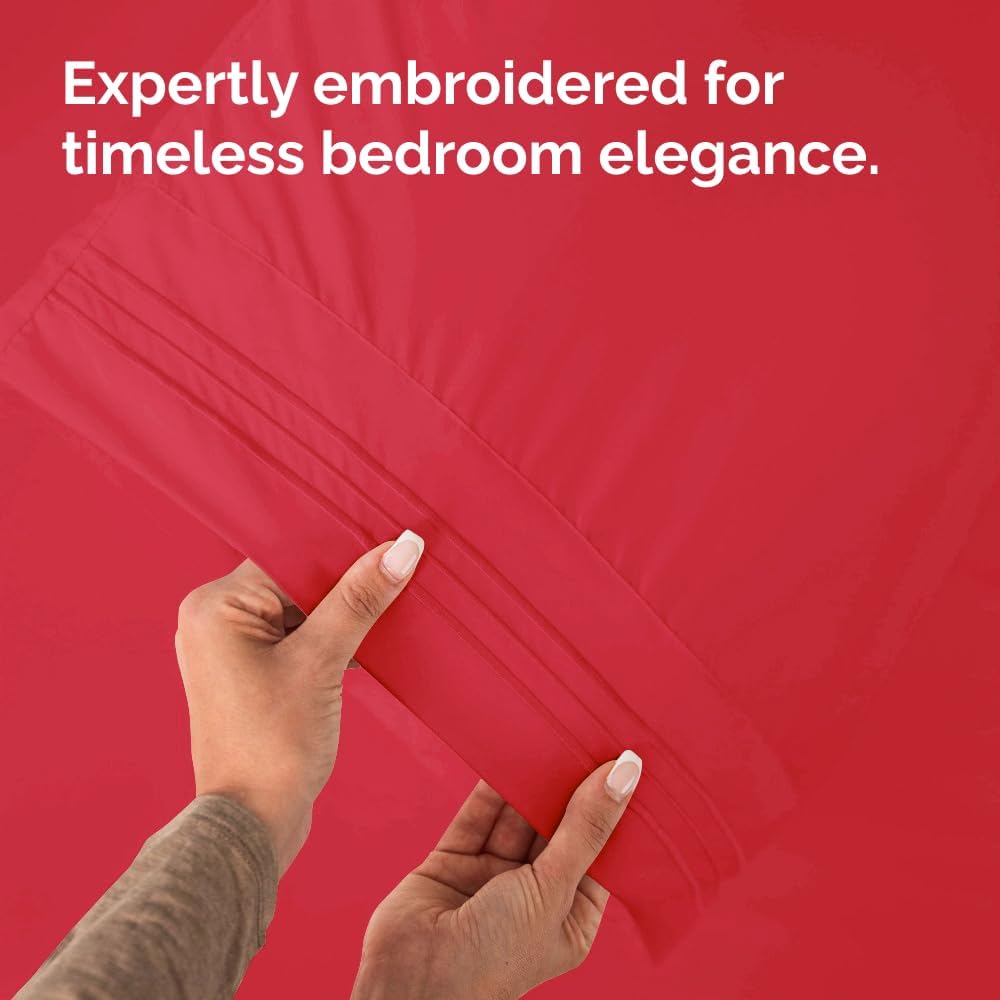 Queen Pillow Cases Set of 2 - Ultra Soft Hotel Quality Pillowcase Covers - Comfy, Cozy, Cooling & Wrinkle Free - Shrink, Stain & Fade Resistant - Machine Washable Pillow Protectors - 2 Piece Set - Red