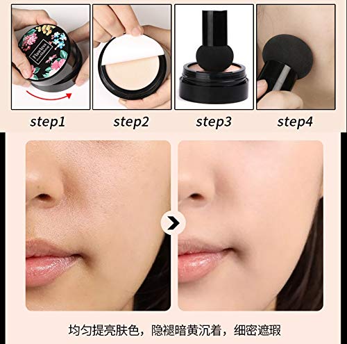 Air Cushion CC Cream Foundation,BB Cream Makeup,Moisturizing Concealer Long Lasting Full Coverage Waterproof Foundation (Natural)