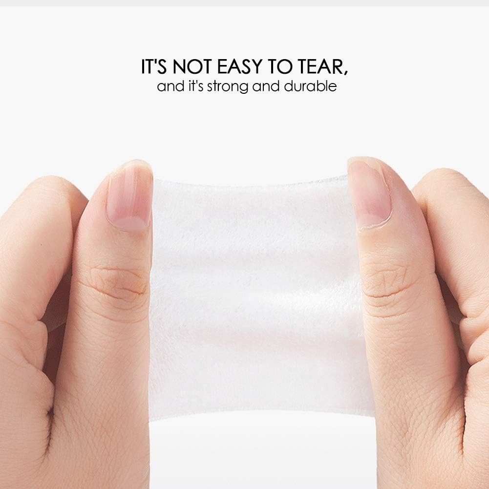 1000PCS Ultra Thin Makeup Remover Cotton Pads Perfect for Face Lips Eyes Nails Polish Makeup Remover Cleansing and Daily Skin Care, Square, Lint