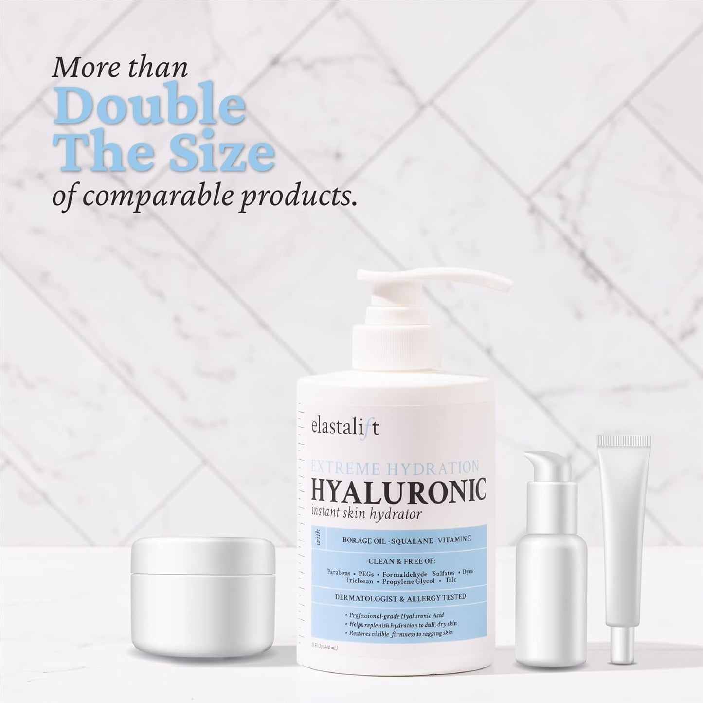 Elastalift Hyaluronic Acid Moisturizer Body Lotion | Anti Aging Skin Care Body Cream & Face Lotion Diminishes Look Of Wrinkles, Sagging Skin, Crepey Skin, Cellulite, Stretch Marks, Dry Skin, 15 Fl Oz