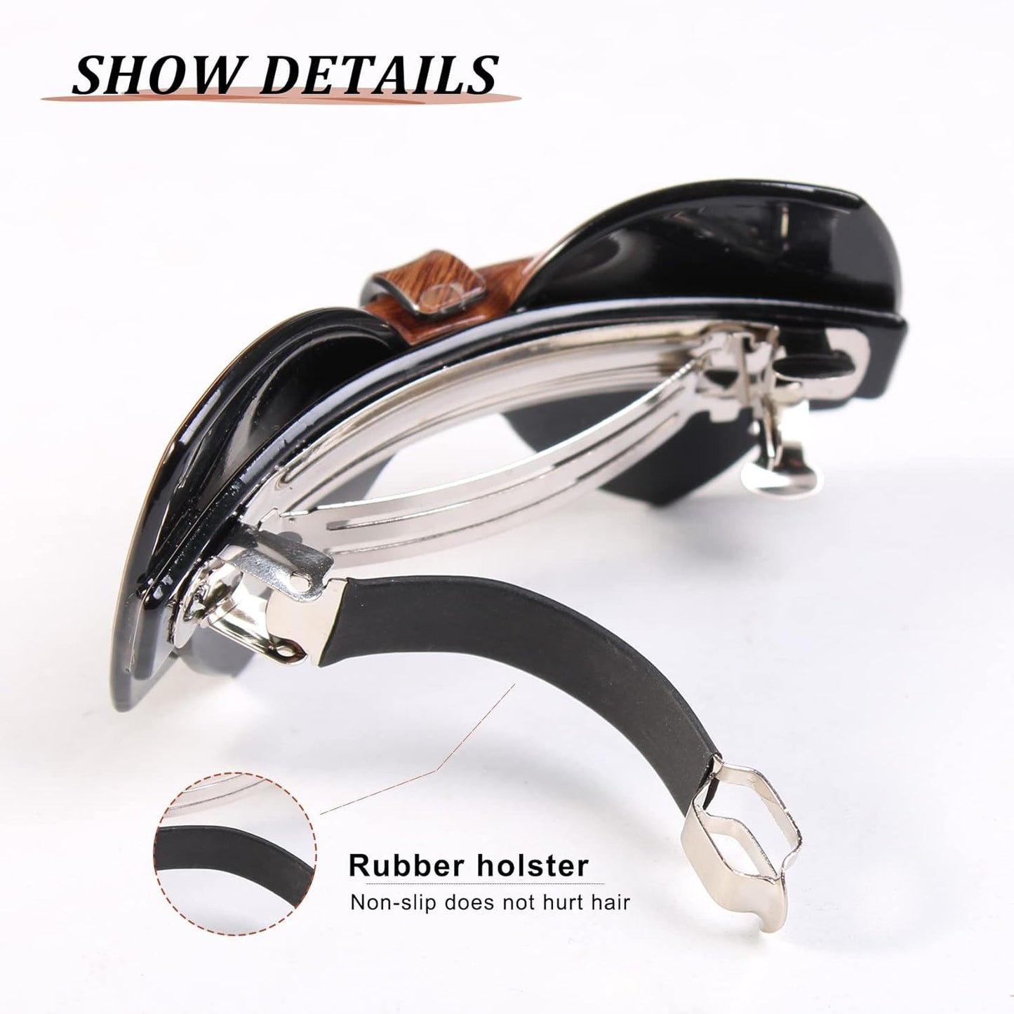 Hair Barrettes For Women - 3Pcs Butterfly Barrettes for Thick Hair French Design with Beautiful Lines Elegant and Stylish - Perfect Hair Accessories for Women (muwen)