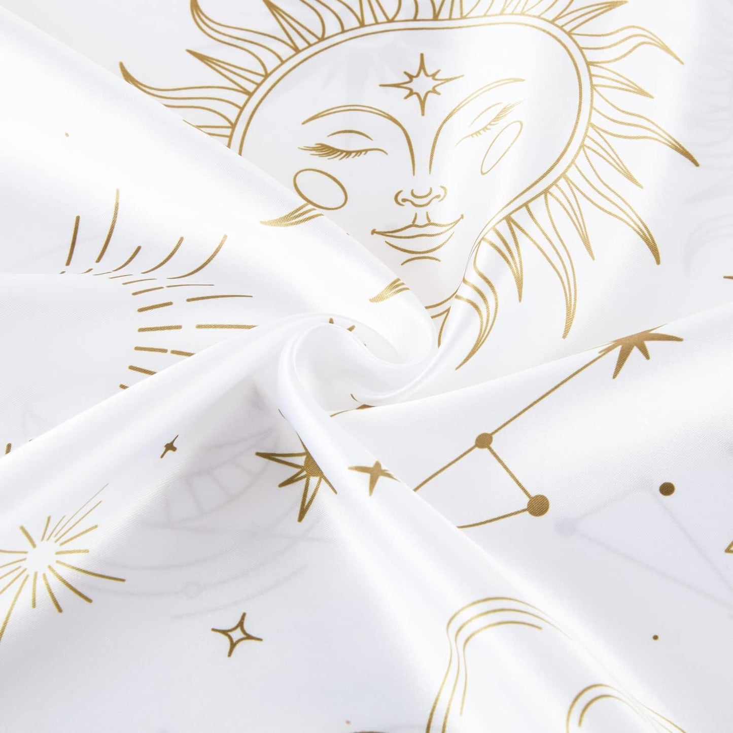 EXQ Home Silky Satin Pillowcase for Hair and Skin,Printed Pillow Cases Standard Size Set of 2 Pink Satin Pillow Case 2 Pack with Envelope Closure( White Moon,20"x26")