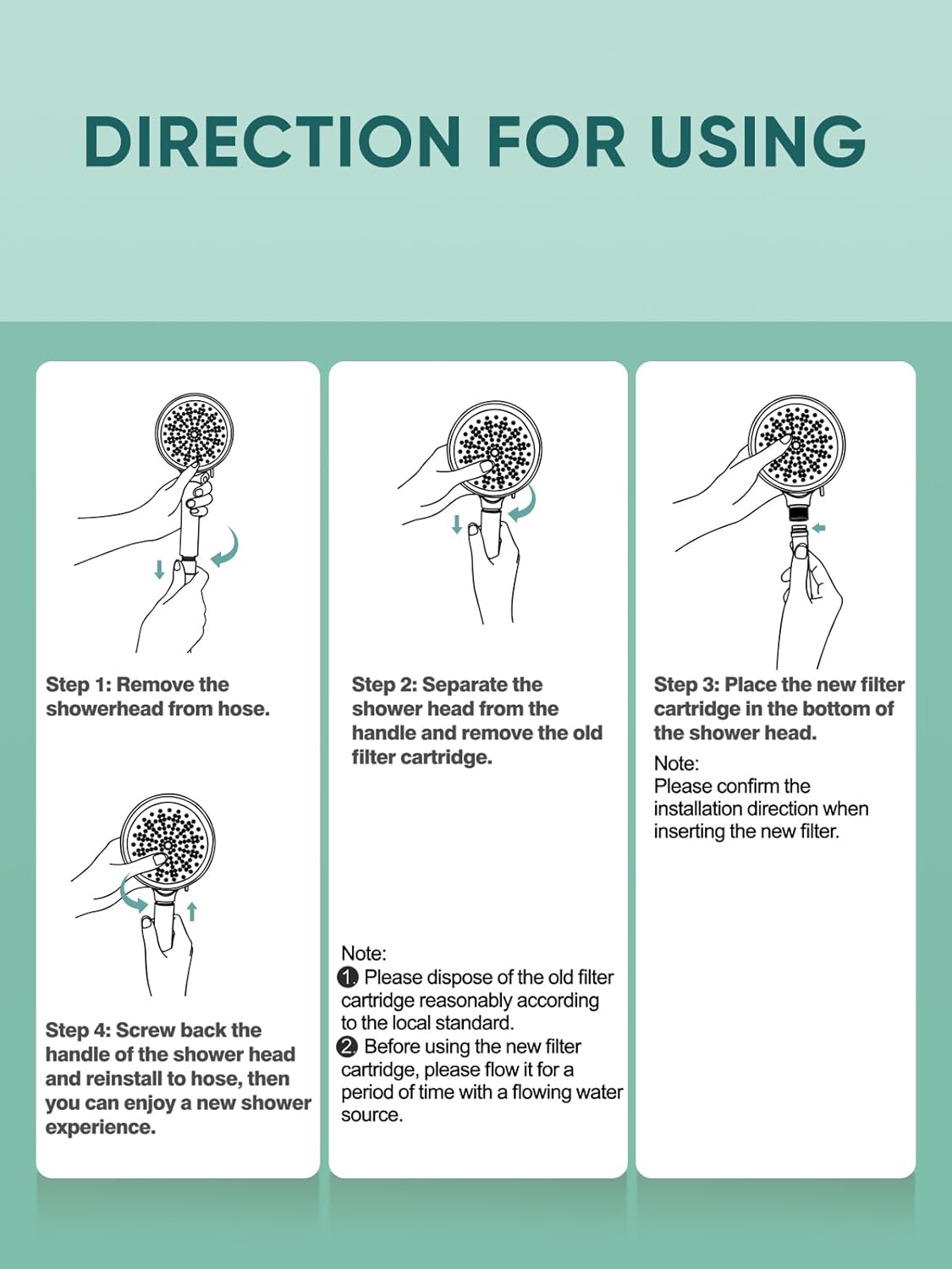 Cobbe 4 Pack Replacement Filters for Handheld Shower Head - Water Softener Filters Beads for Hard Water - Remove Chlorine - Reduces Dry Itchy Skin