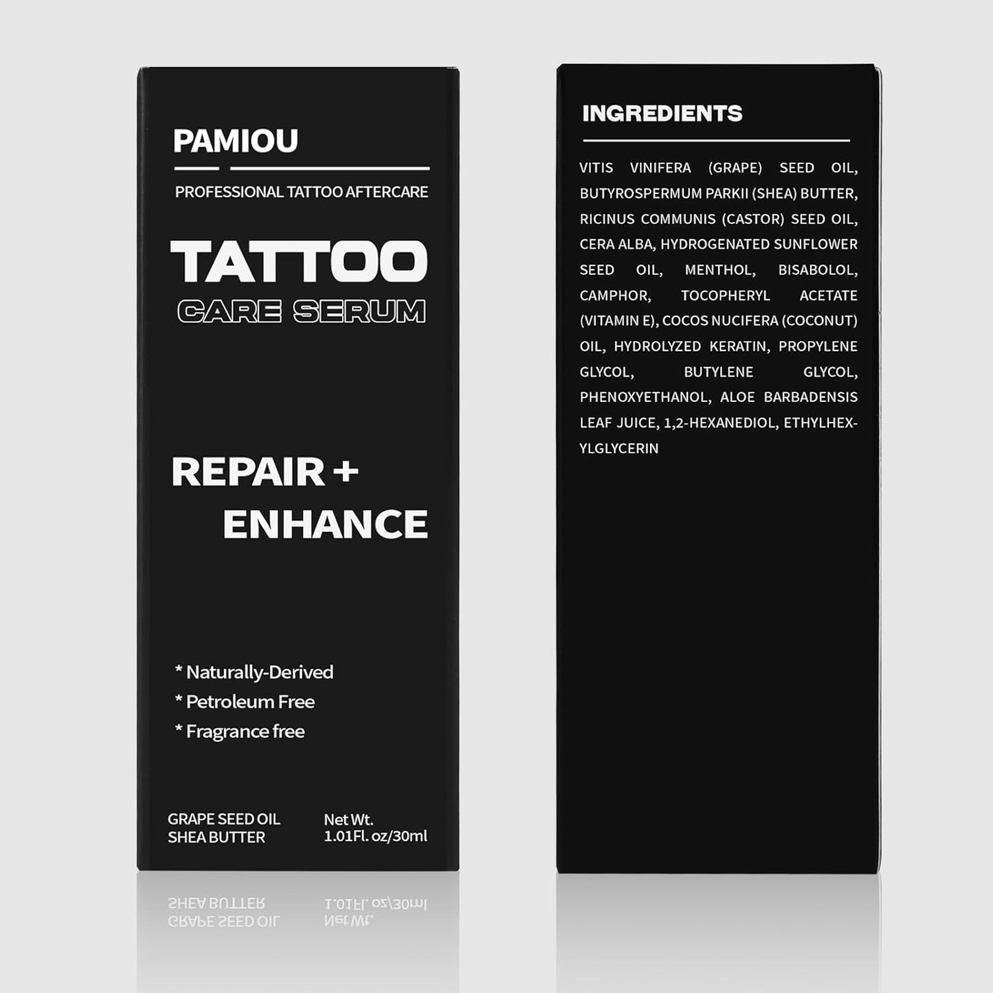 Tattoo Aftercare Serum & Moisturizer For Fresh Tattoo Care, New Tattoo Skin Repair & Anti-Itch, 48% Grape Seed Oil, Tattoo Supplies with Naturally Derived Ingredients, Petroleum Free -1 Fl oz