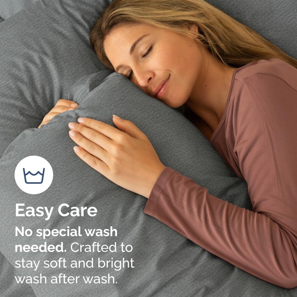 King Pillow Cases Set of 10 - Ultra Soft Hotel Quality Pillowcase Covers - Comfy & Wrinkle Free - Shrink, Stain and Fade Resistant - Machine Washable Pillow Protectors - 10 Piece Set - Heathered Grey