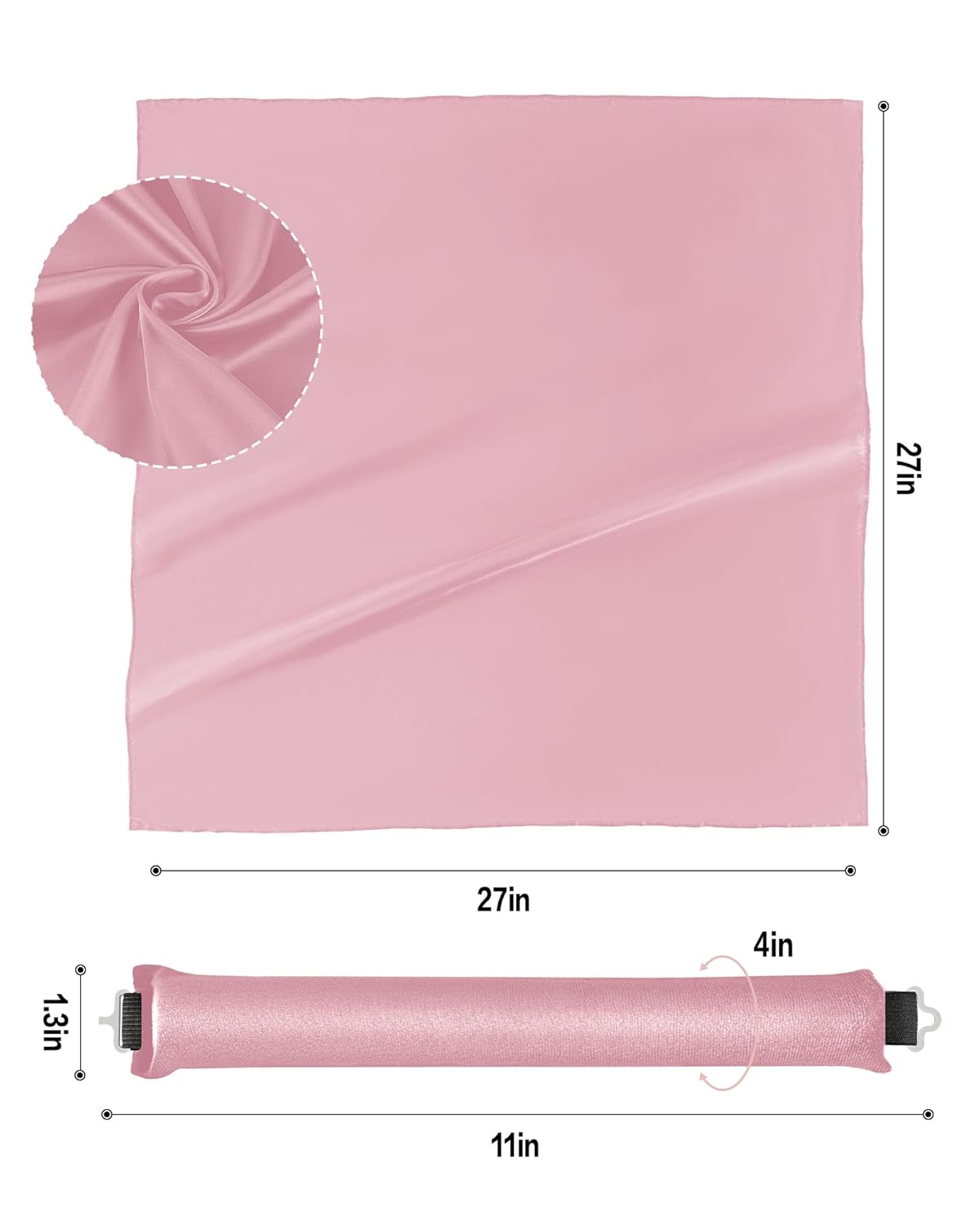 Heatless Curls Overnight Hair Curler - 4 Pcs Curling Rod to Sleep In, Velvet Hair Rollers with Satin Hair Scarf