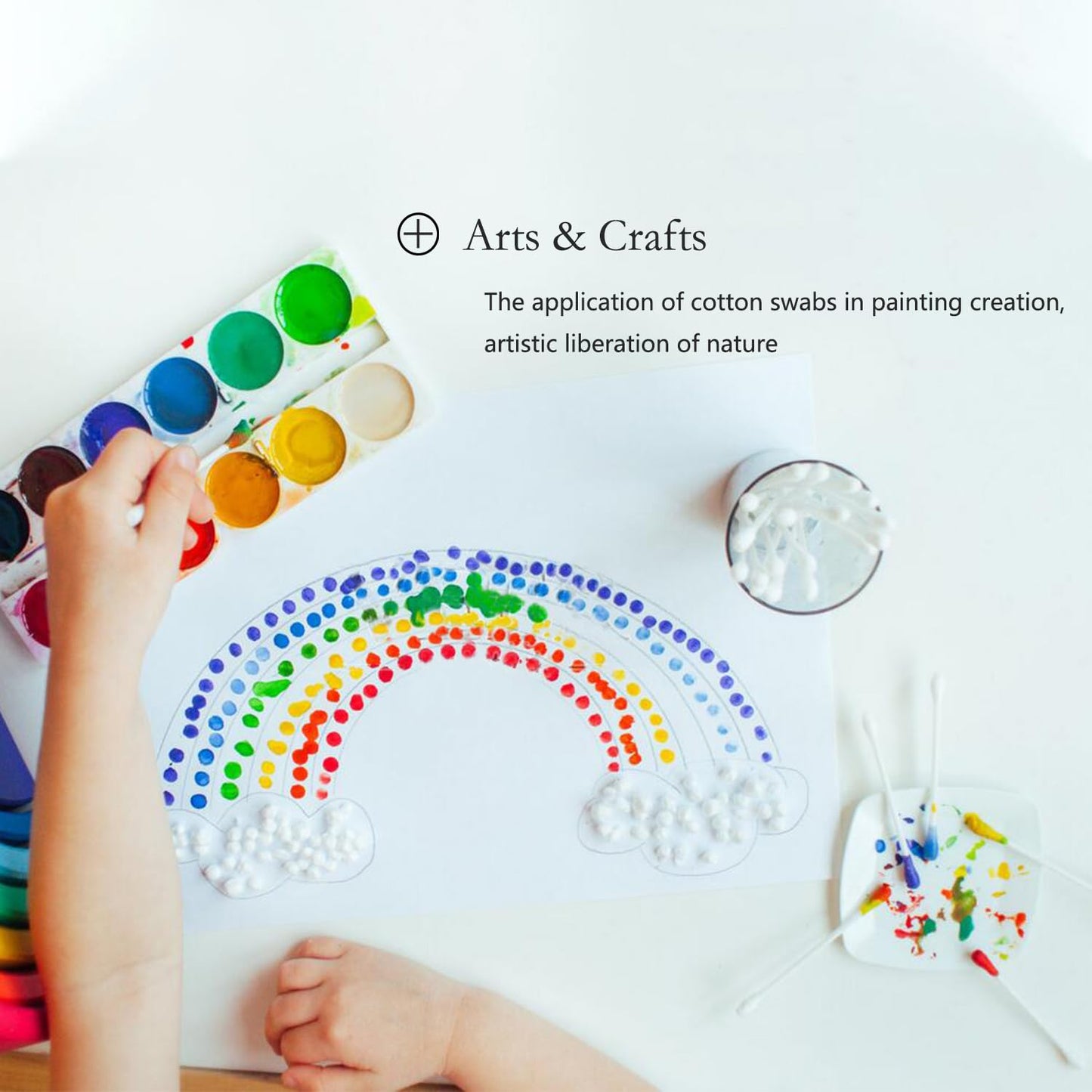 Cotton Swabs with Paper Sticks 1000ct,Double Tipped Natural Cotton Buds