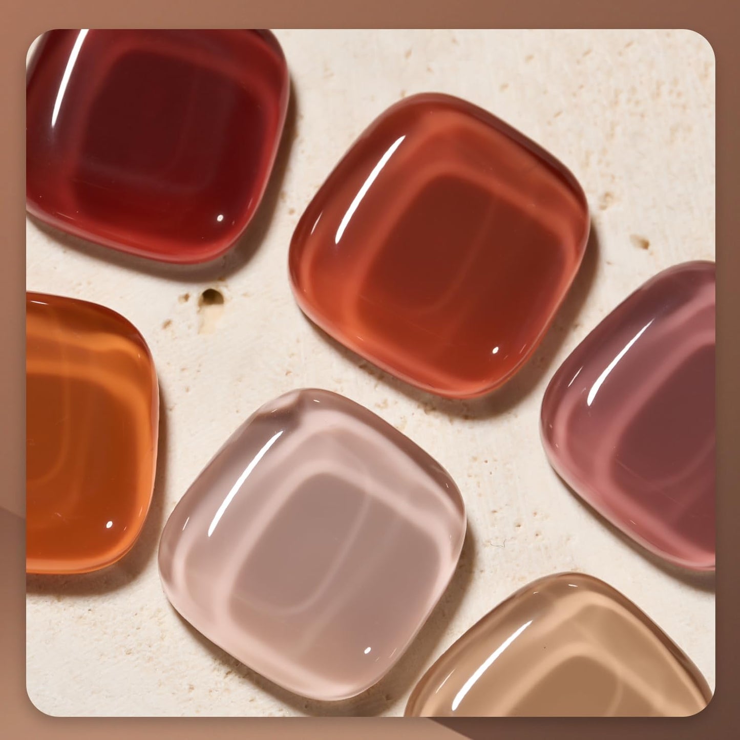GAOY Hot Fudge Jelly Gel Nail Polish of 6 Transparent Nude Brown Orange Pumpkin Colors Sheer Gel Polish Kit for Salon Manicure and Nail Art DIY at Home