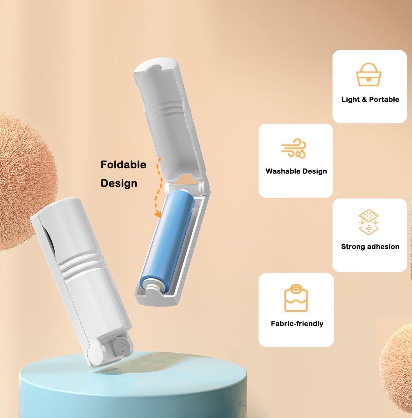 Mini Reusable Lint Roller for Travel, 8 Pack Washable Foldable Lint Remover with Sticky Gel, Portable, Compact and Easy to Clean for Clothes and Luggage Use (Blue)