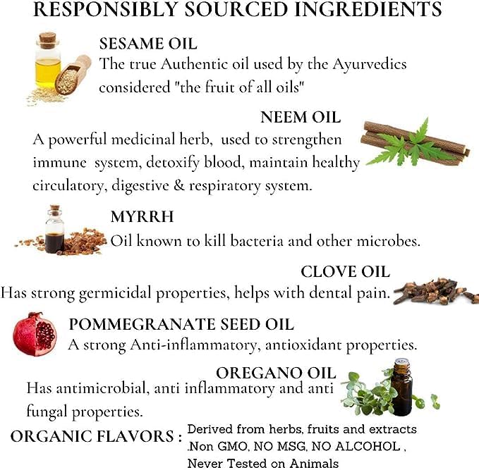 Organic Oil Pulling for Teeth and Gums | Refreshing Mint Flavored Oral Rinse Mouthwash for Bad Breath-Essential Oils for Teeth Whitening & Gum Care | Mouthwash for Fresh Breath, Family Size-32 FL Oz