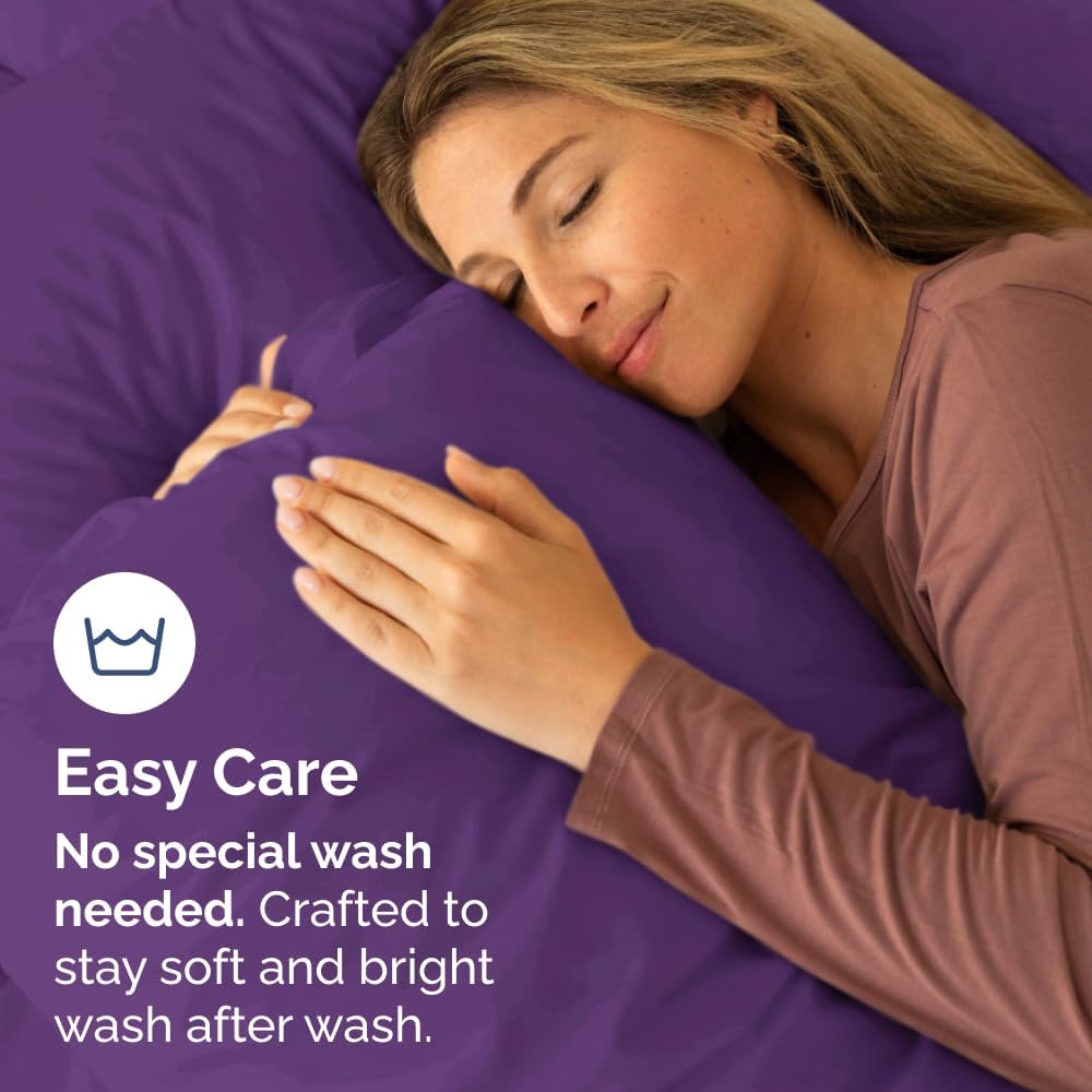 Standard Pillow Cases Set of 10 - Ultra Soft Hotel Quality Pillowcase Covers - Comfy, Cozy & Wrinkle Free - Shrink, Stain and Fade Resistant - Machine Washable Pillow Protectors - 10 Pcs Set - Purple