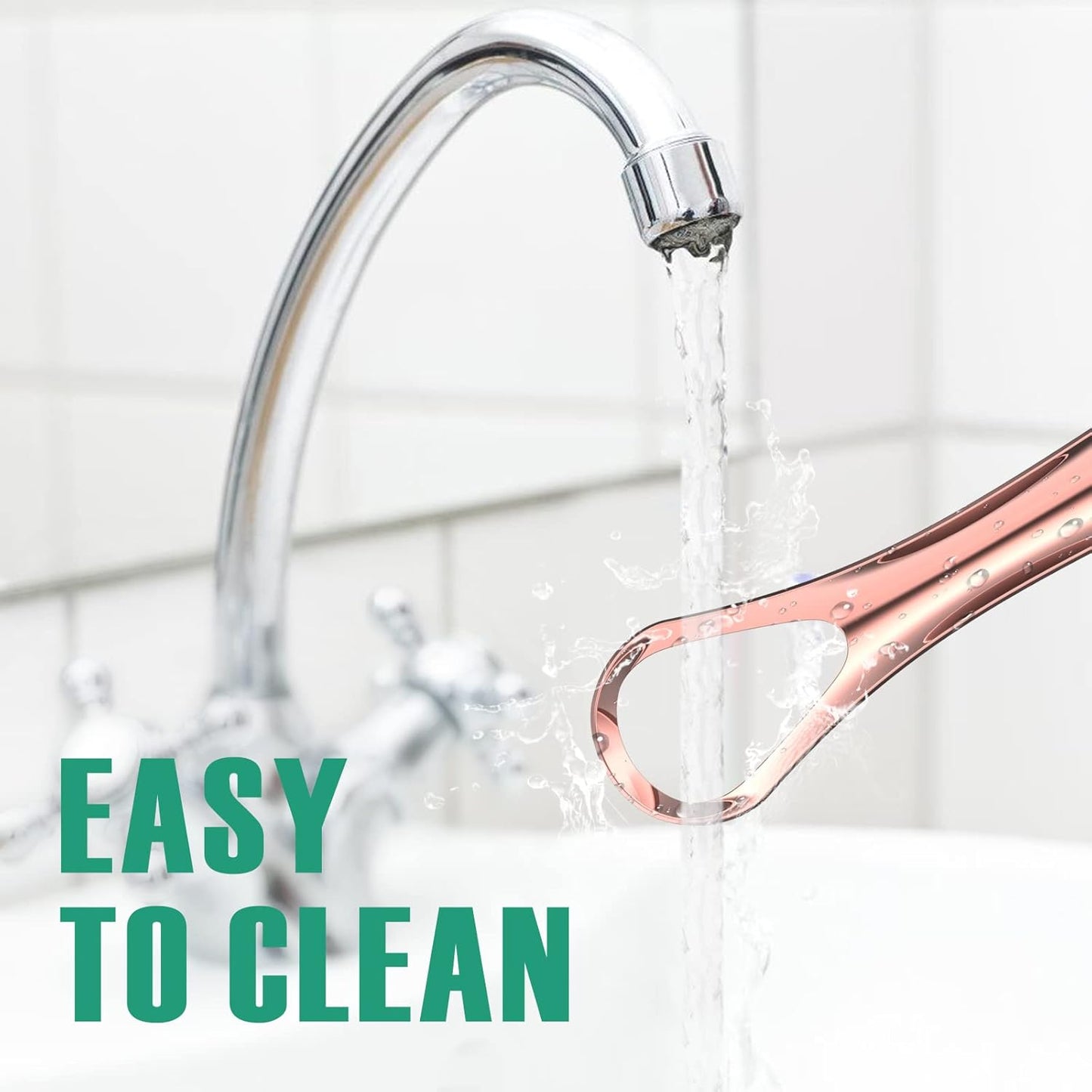 RONAVO Tongue Scraper for Kids & Adults, Right Size for Tiny Mouth,Freshen Bad Breath (Travel Cases Included), Healthy Oral Care, Stainless Steel Tongue Cleaners, 2 Pack