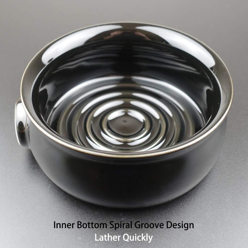 Shaving Soap Bowl For Men, Easier to Lather Black