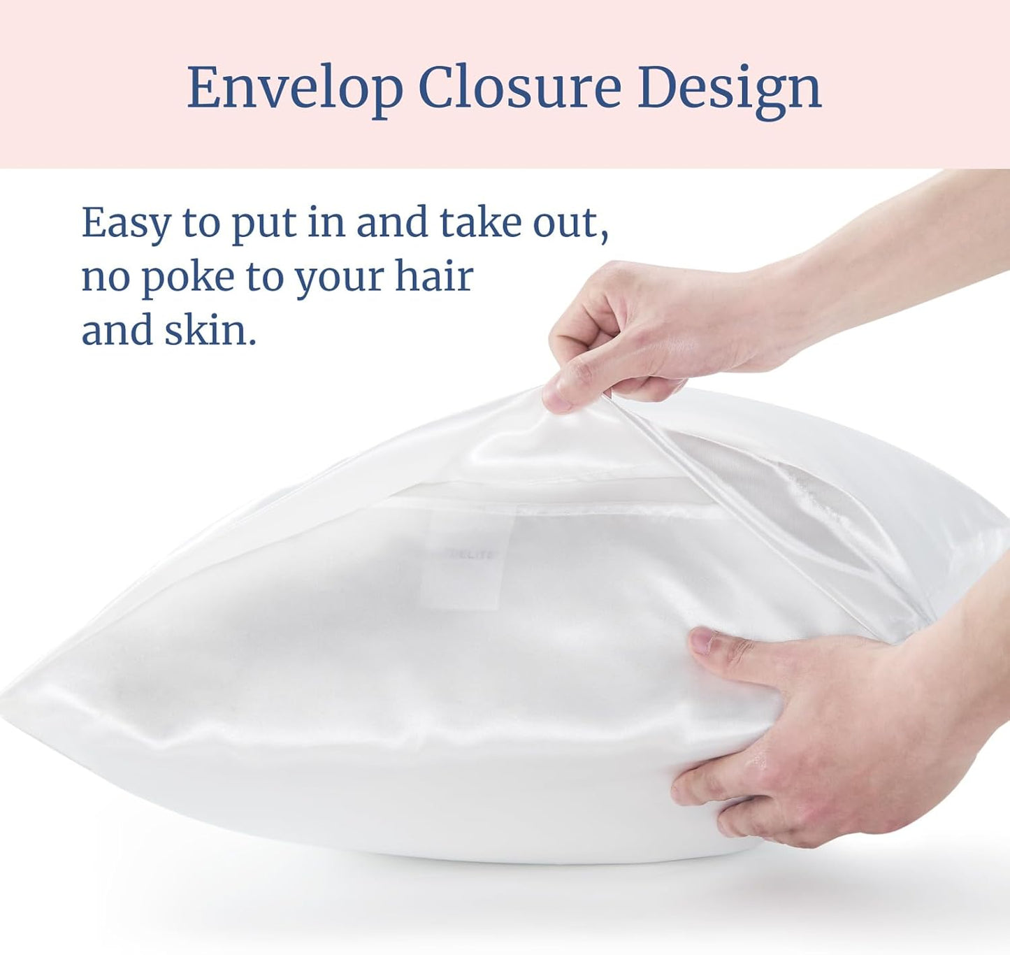 BEDELITE Satin Pillowcase for Hair and Skin, Super Soft Similar to Silk Pillow Cases 4 Pack with Envelope Closure, Cooling Pillowcases for Women Men (20"x26" Standard Size, White)