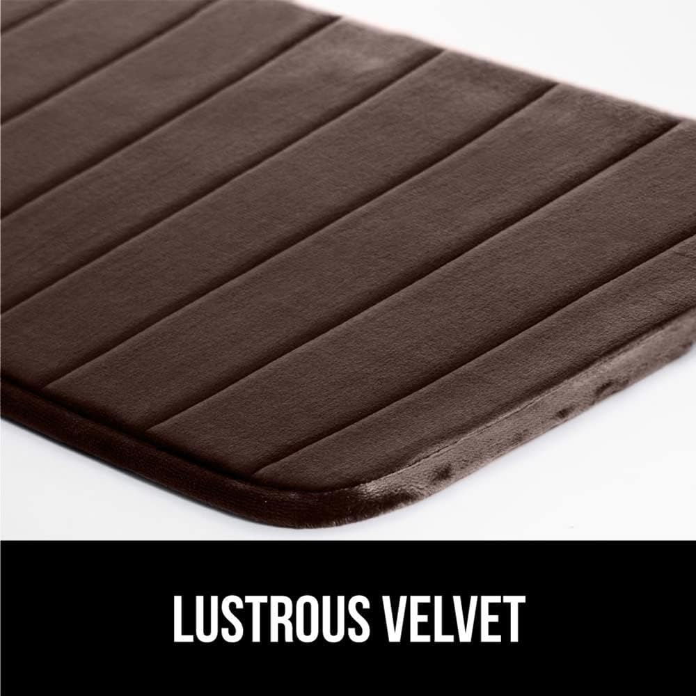 GORILLA GRIP Memory Foam Bath Mat, Soft Absorbent US Designed Bathroom Rug, Gripping Dots Machine Washable Bathmat, Cushioned Floor Mats, Shower Sink Rugs Room Décor Accessories, 30x20 Brown