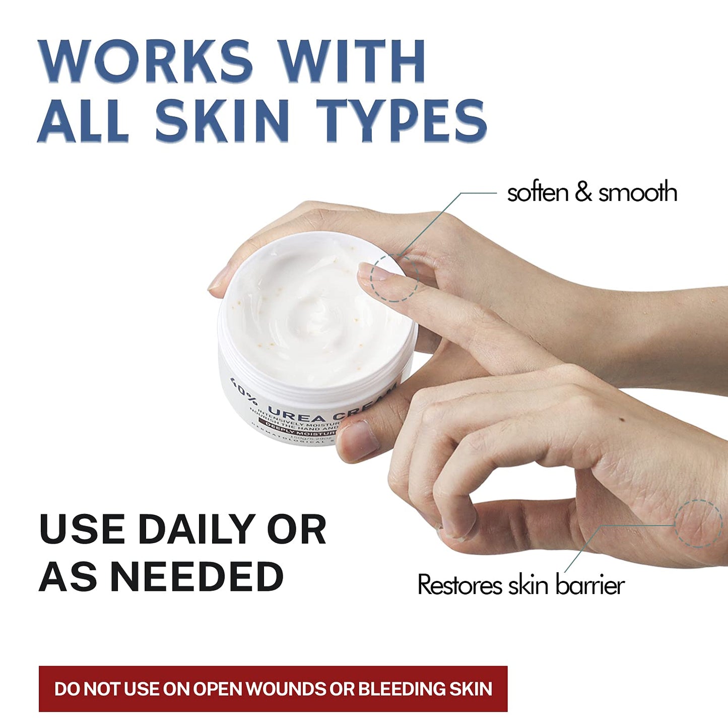 OUKEYA Urea Cream 40 Percent,Foot & Hand Cream for Dry Cracked,Urea Lotion for Feet Maximum Strength(4 Packs)