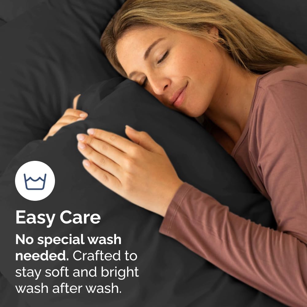 Standard Pillow Cases Set of 10 - Ultra Soft Hotel Quality Pillowcase Covers - Comfy, Cozy & Wrinkle Free - Shrink, Stain and Fade Resistant - Machine Washable Pillow Protectors - 10 Piece Set - Black