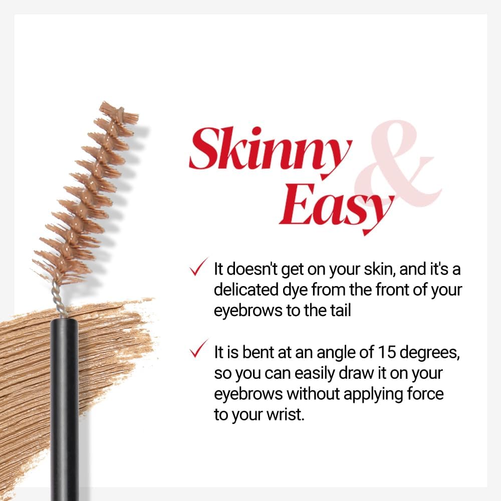 Espoir The Brow Color Fixing Cara #3 Cool Gray 0.1 fl oz | Easy Fixing without Clumping with Skinny Brush | Long Lasting Smudgeproof Eyebrow Mascara | Soft Mood Coloring Tinted Gel | Korean Eye Makeup