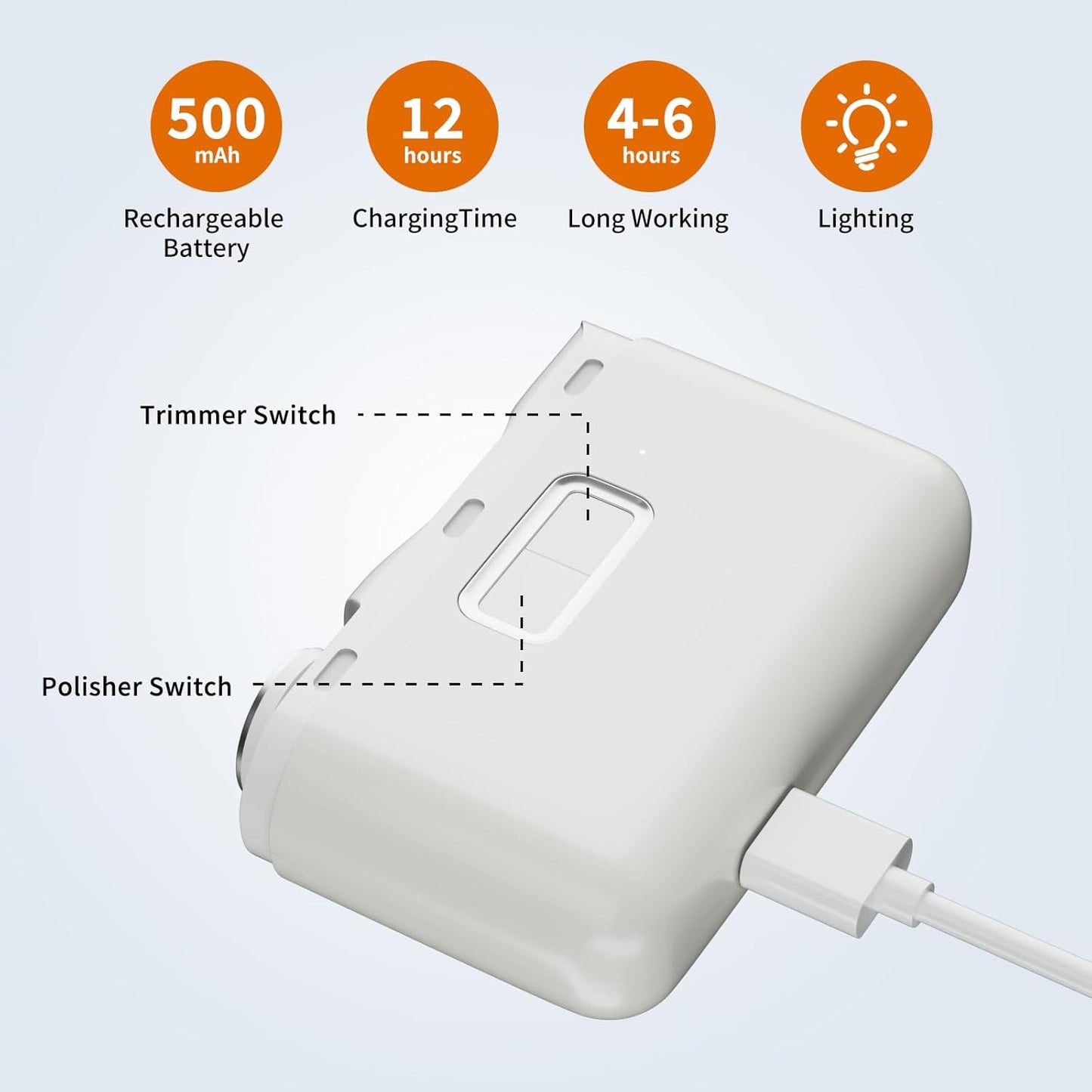 Electric Nail Clipper - 2 In 1 Automatic Nail Clipper with LED Light & Debris Collector – 2 Speed Nail Trimmer & Polisher - Rechargeable Baby Nail File Grinder – Nail Care Tool for Kids/Adults/Seniors
