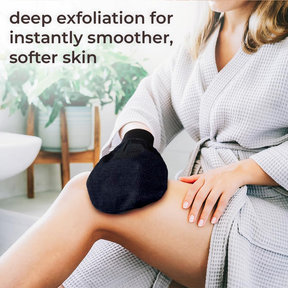 Natural Elephant Exfoliating Hammam Glove - Face and Body Exfoliator Mitt 5 and 10 Packs (3 Orange, 2 Teal (Pack of 5))