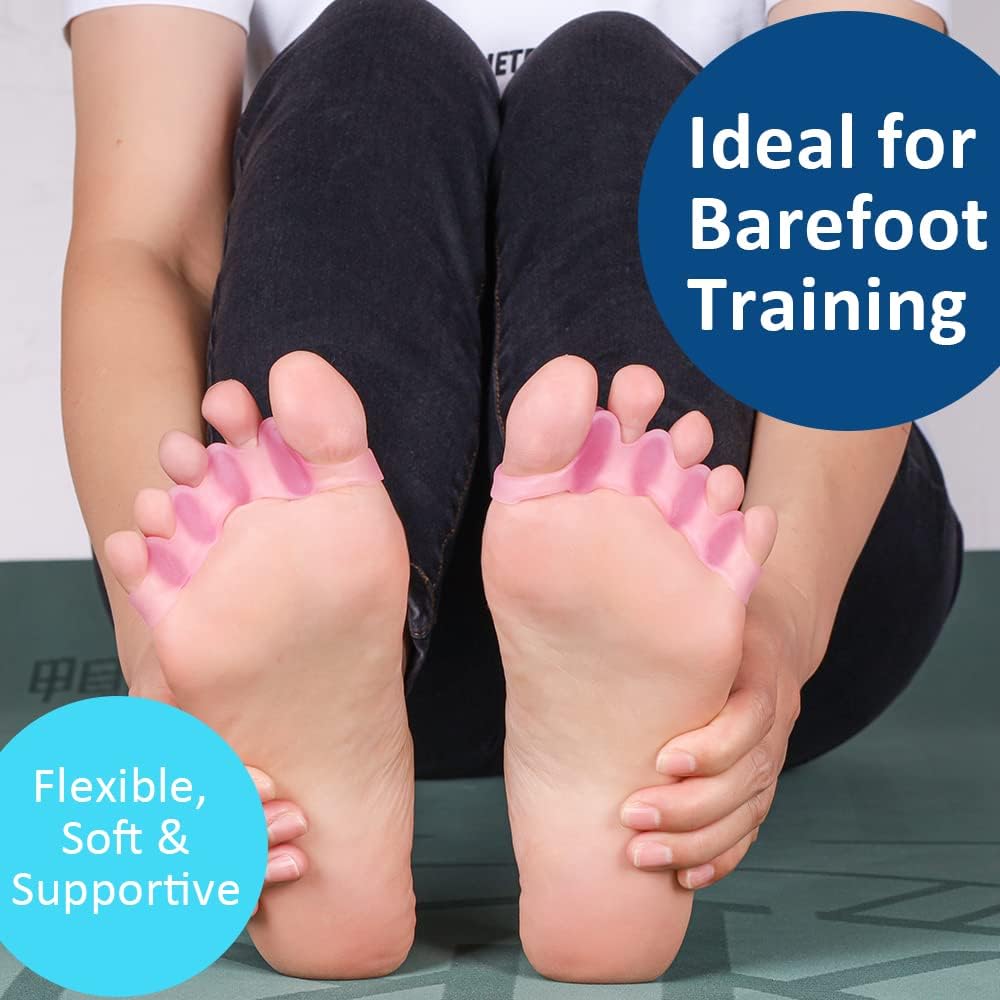 4 Pcs Toe Separator,Bunion Corrector for Women Men Toe Spacers to Correct Bunions Toe Straightener Yoga Toe Stretcher Big Toe Correctors Gel Toe Separators (Blue+Pink)