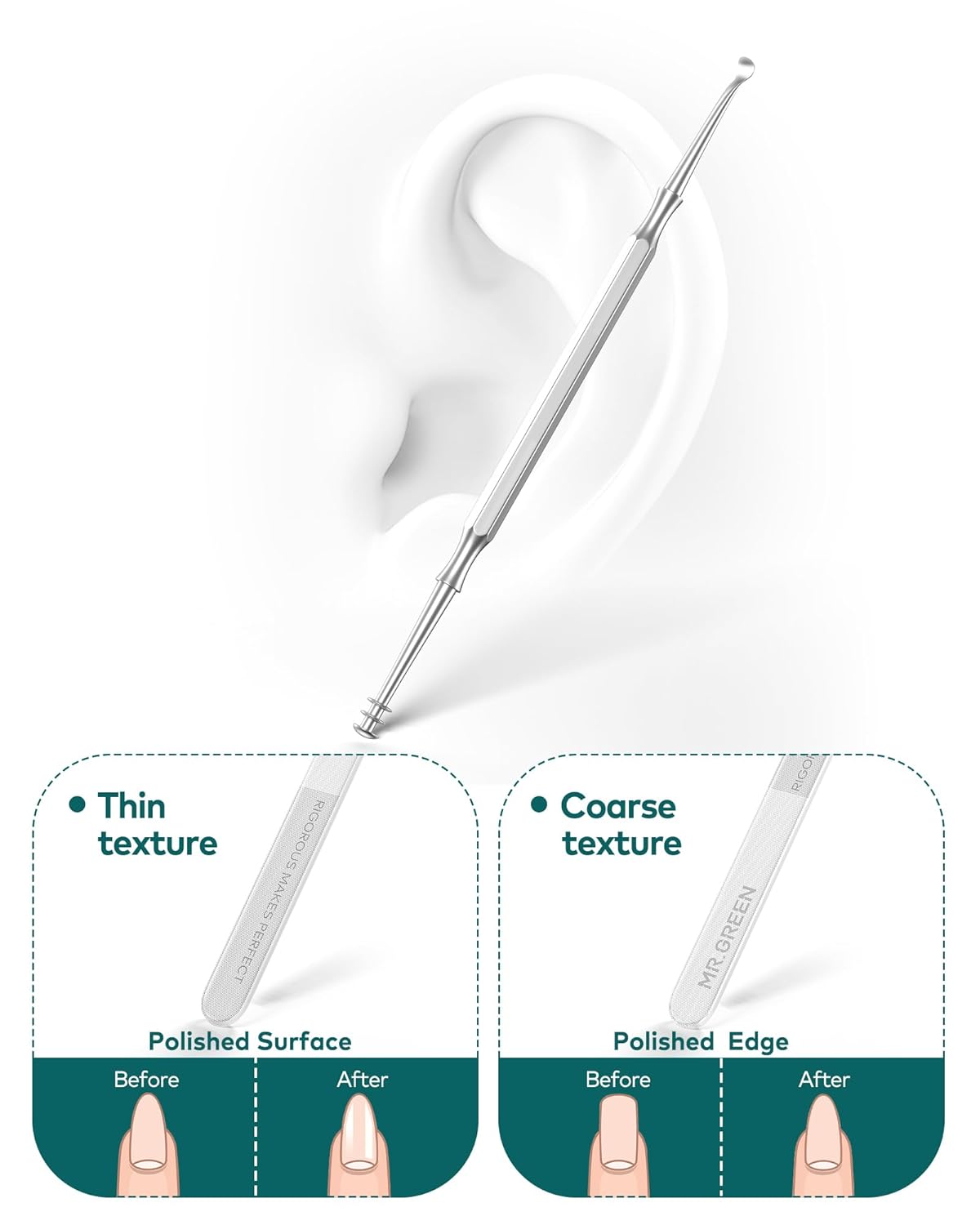 MR.GREEN Upgraded Manicure Set, German Stainless Nail Clippers Set w/Anti Splash Cather, Quality Fingernail& Toenail Clipper, Professional Nail Care Kit with Exquisite Leather Case for Men&Women