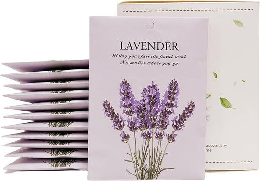 Lavender Scented Sachet Bags - 12 Pack Home & Car Freshener, Odor Eliminator for Closets, Rooms, Drawers, Wardrobes, Toilets, Long - Lasting 360 - Day Fragrance