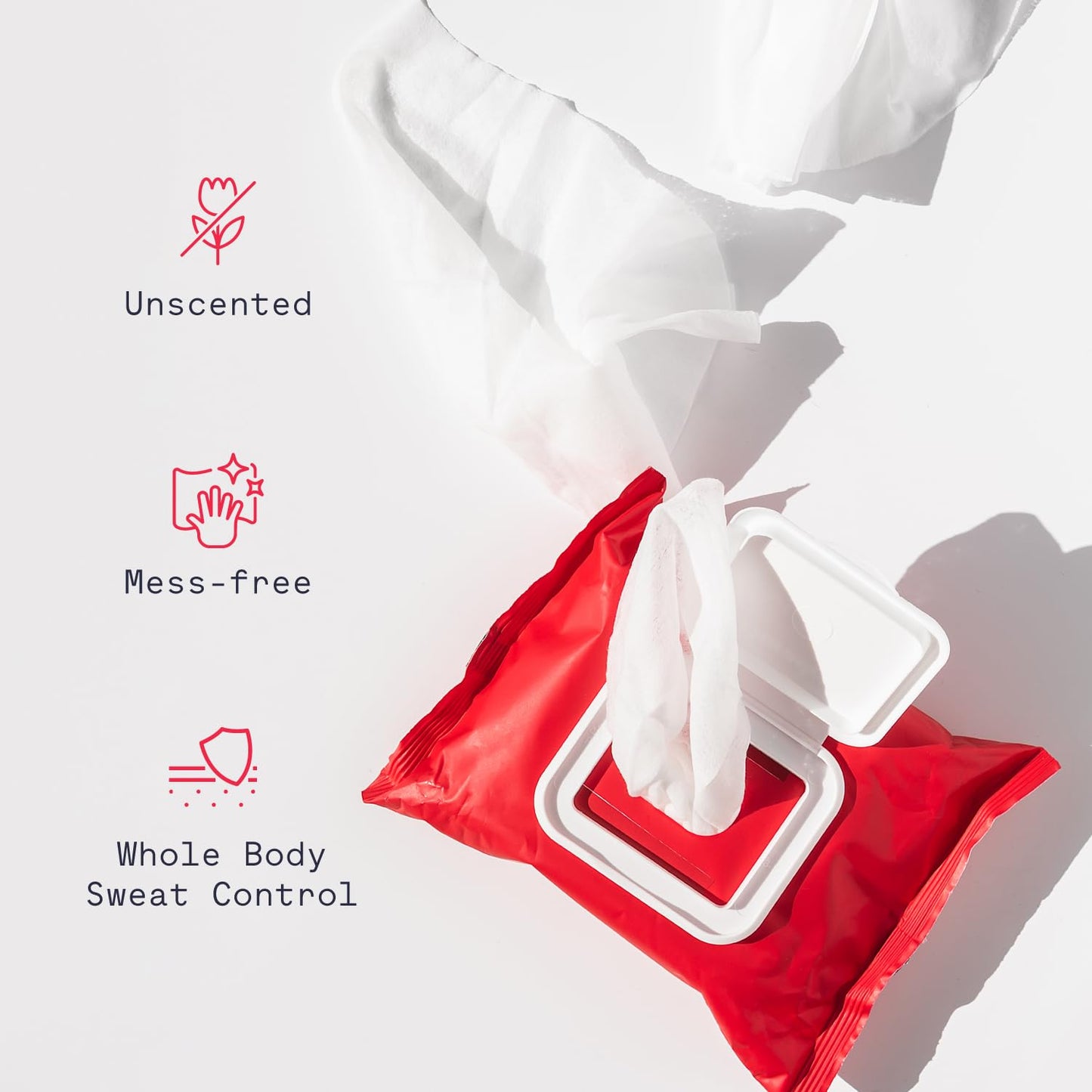 Whole Body Antiperspirant Wipes - Anti-Sweat Wipes for Body, Hands and Feet, Neutralizes Odor and Excessive Sweating, Quick-Drying and Travel-Friendly - Unscented, Pack of 3