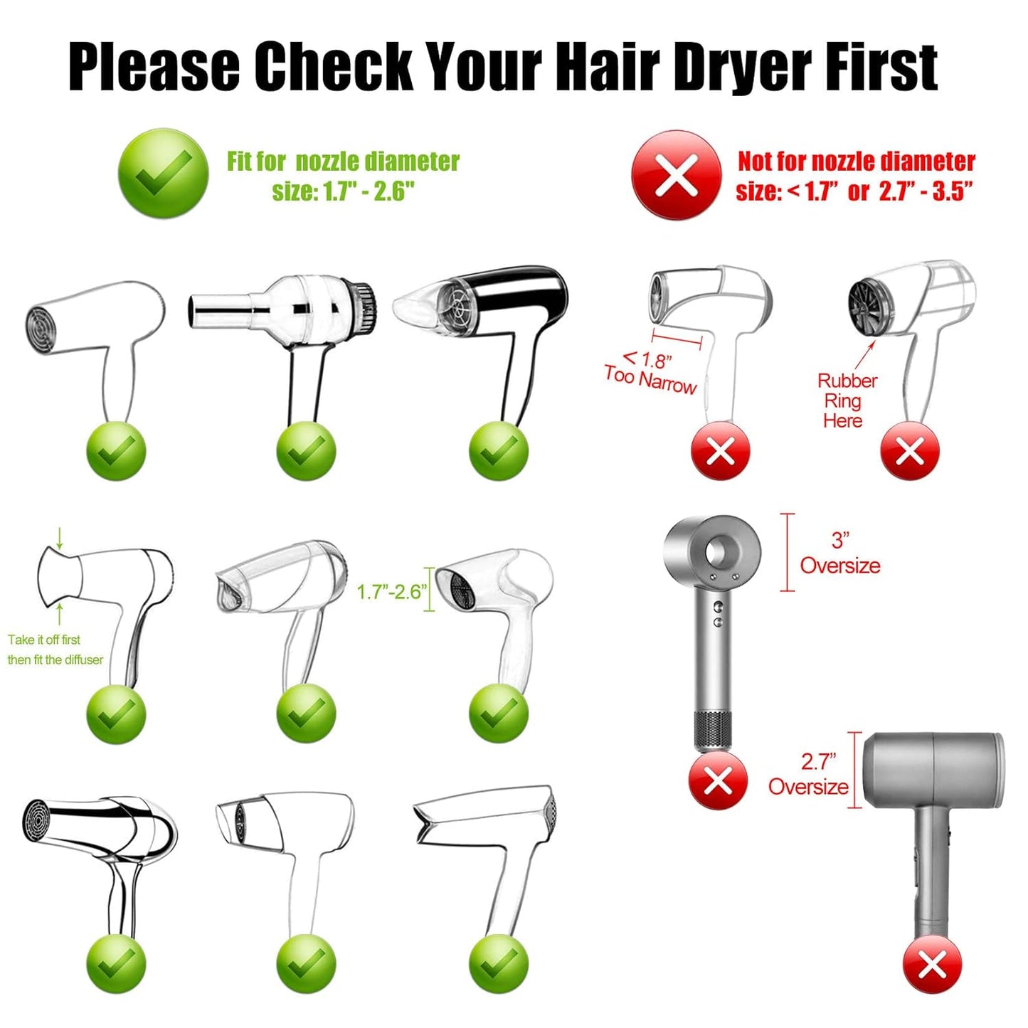 Hairizone Universal Hair Diffuser Adaptable for Blow Dryers with D-1.7- Inch to 2.6-Inch for Curly or Wavy Hair, Lemon