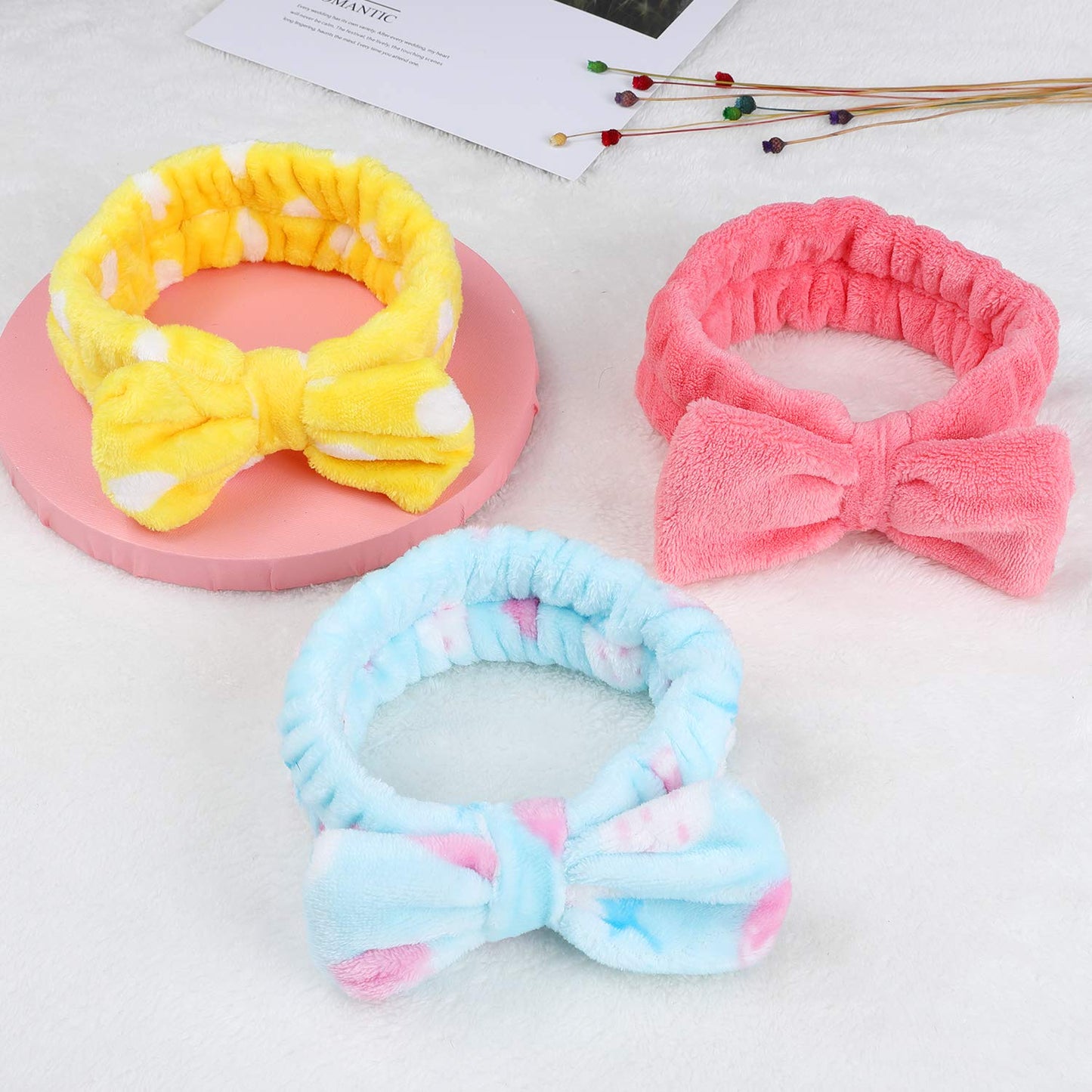 Stocking Stuffers for Teen Girls, 8 Pack Bow Spa Skincare Headband for Washing Face, Christmas Gifts Spa Party Favors Bulk Gifts for Teens Girls