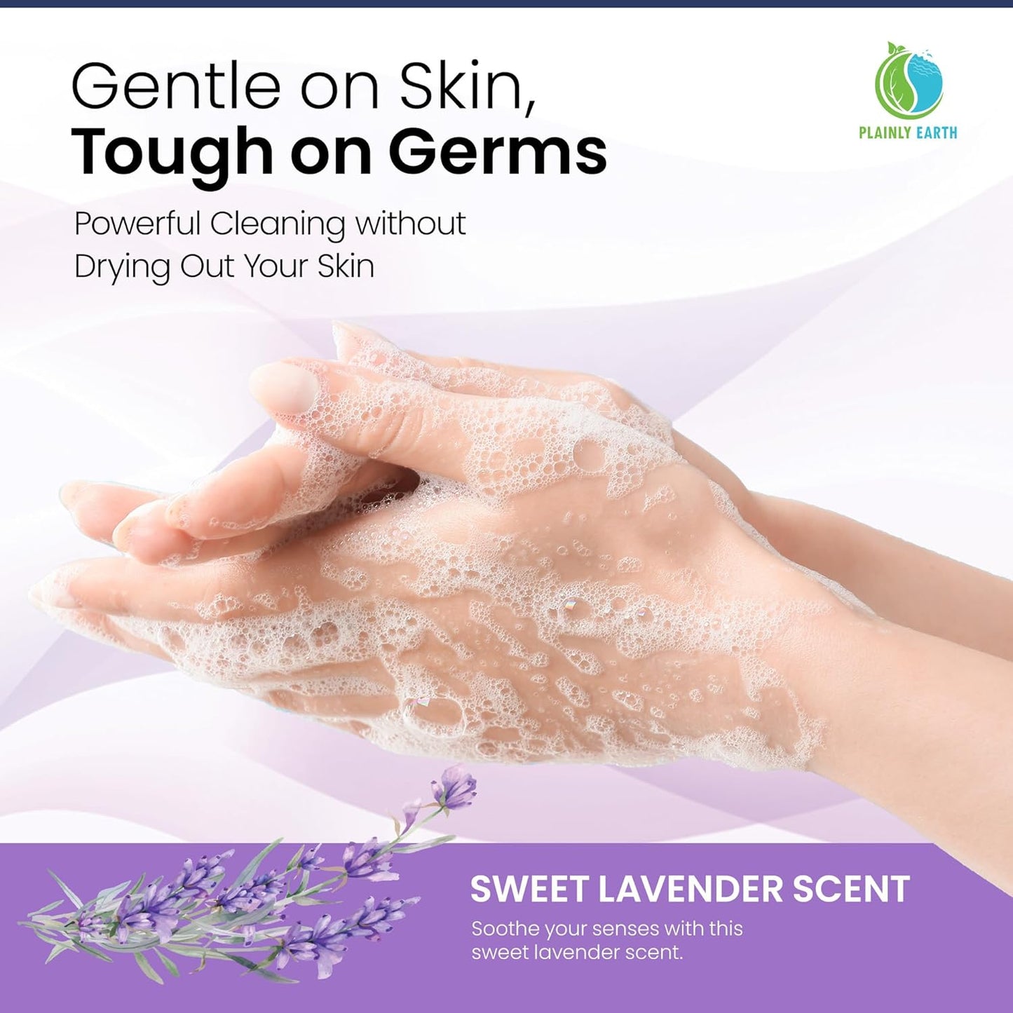 AntiMicrobial Hand Soap 64 oz - Soft and Gentle Sweet Lavender Rose Antibacterial Hand Wash Soap, Long Lasting Freshness & Safe for Skin - Eco Friendly Bulk Refill Packaging