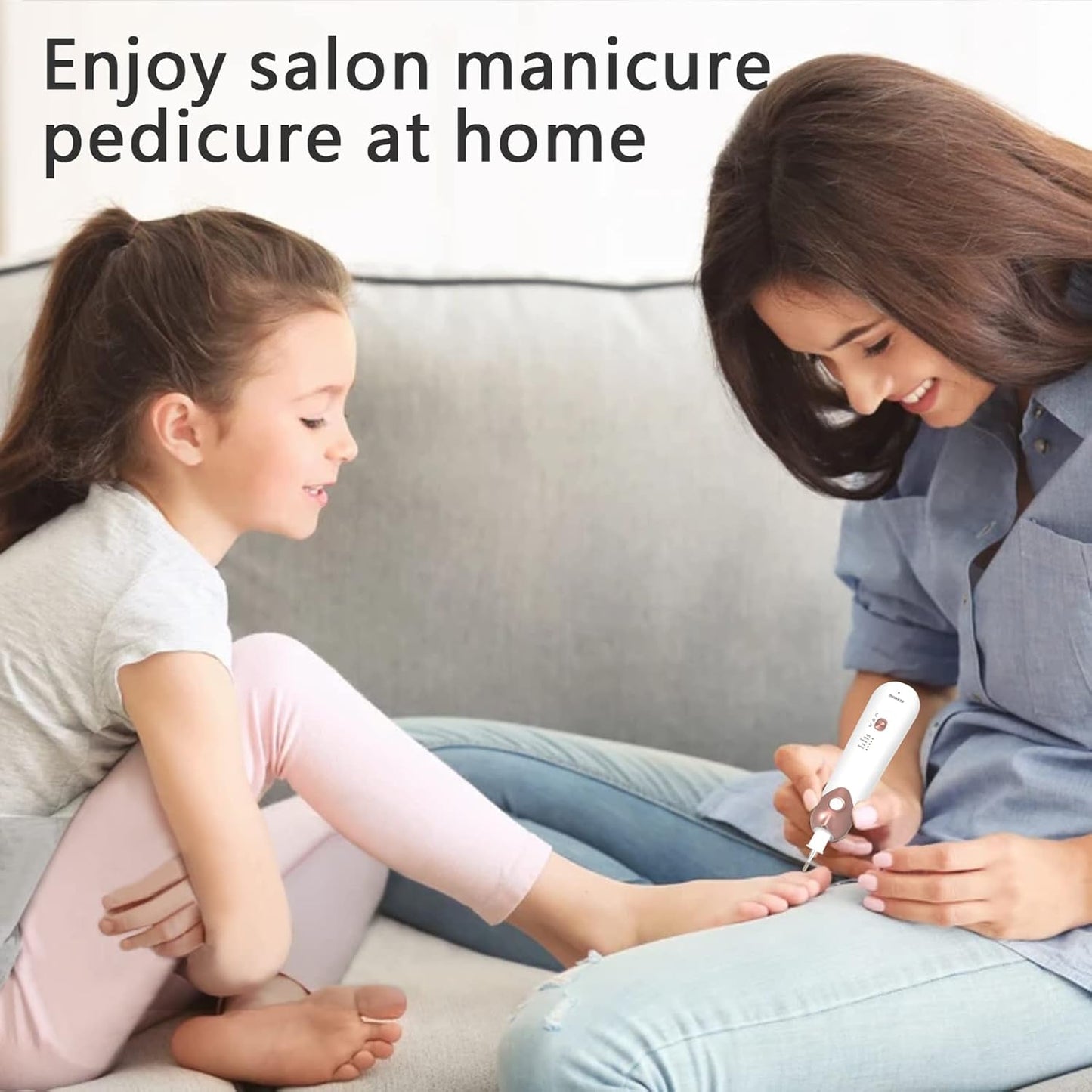 Electric Manicure Pedicure Kit, Electric Nail File for Natural Nails,Nail Grinder for Thick Nails,Hand & Foot File Trimmer Buffer Tools(White)