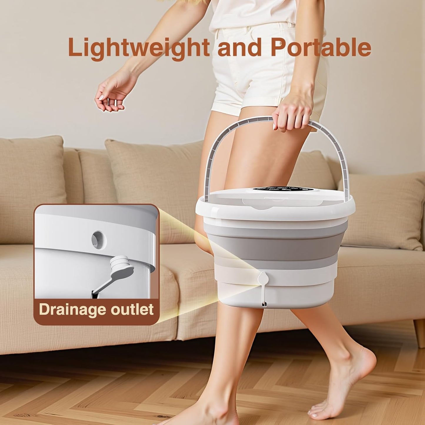 Electric Pedicure Foot Spa with Bubble and Heat,Collapsible Foot Soaking Tub with Remote Control,Pedicure Tools for Feet and Automatic Foot Massager,Foot Bath Soak Tub