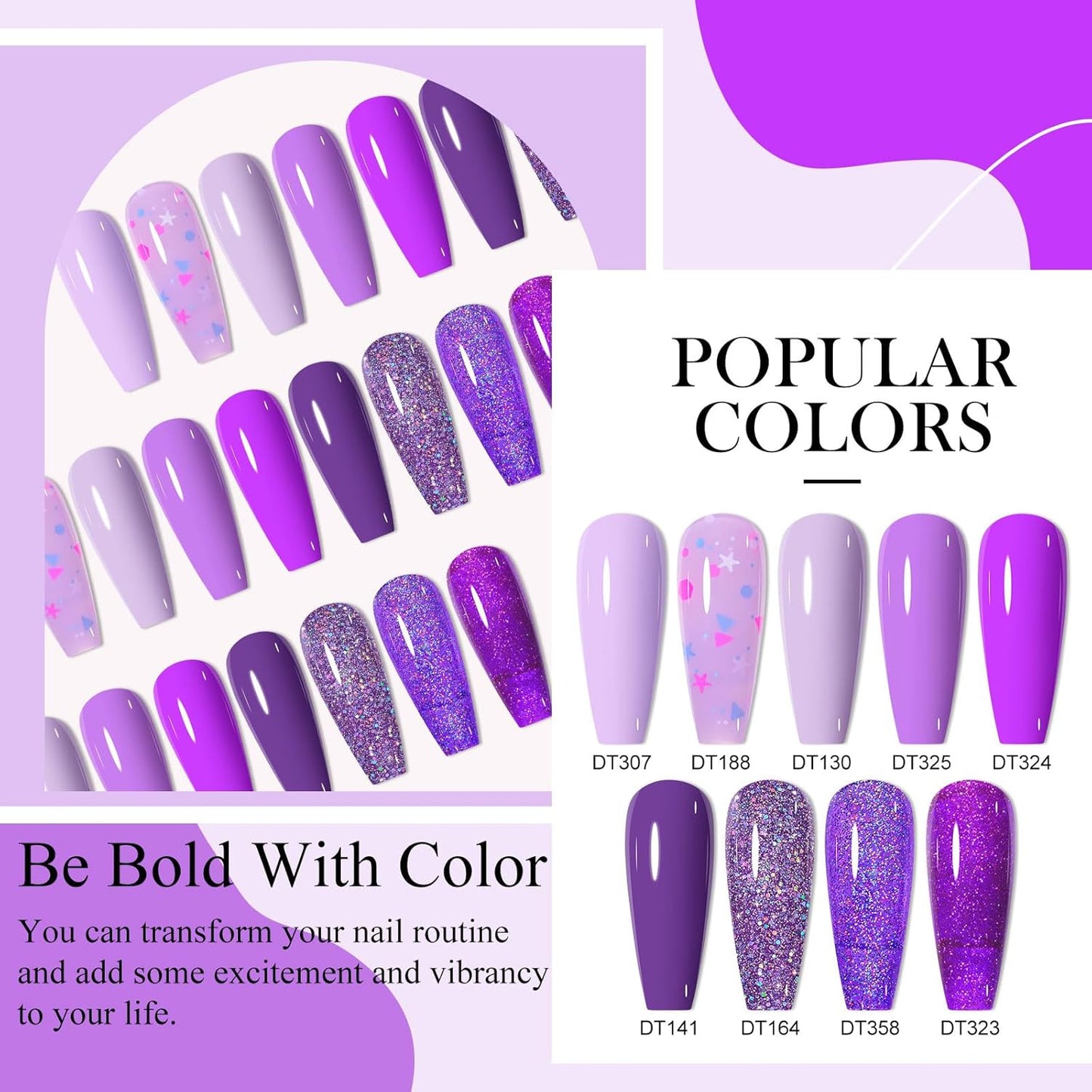 MEET ACROSS 9 Colors Gel Nail Polish + 3PCS Function Gel Nail Polish Kit,Fashion Nail Art Set Design Gifts for Women Manicure Salon (SET2, 12pcs)