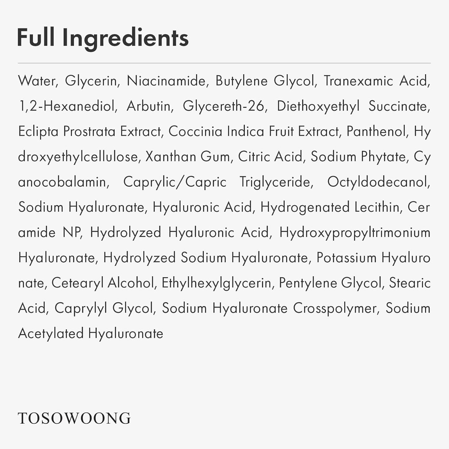 TOSOWOONG Niacinamide 10% + Tranexamic Acid 4% Serum, Arbutin 2%, Hyaluronic Acid, TXA Facial Serum, Glass Skin, Clarifying, Radiant Complexion with Natural Color, Korean Skin care, 33ml, 1.11 fl.oz.