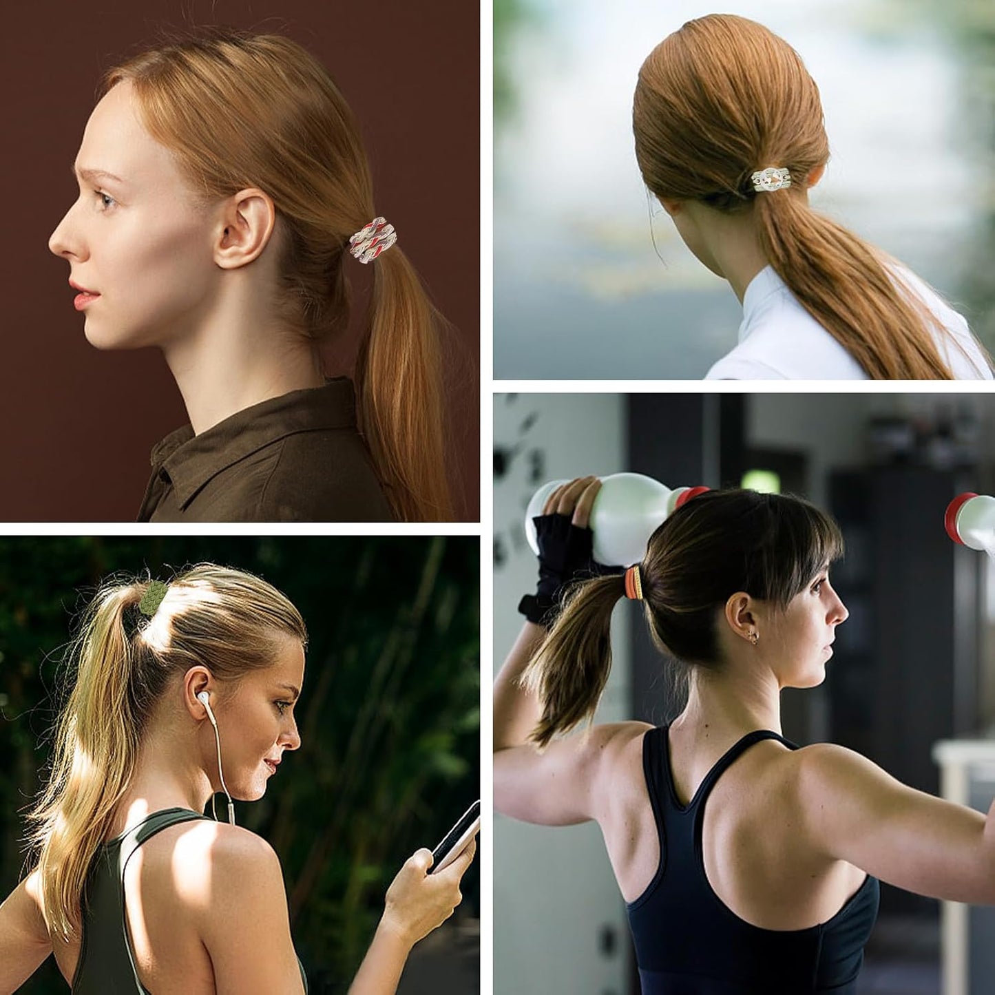 Hair Tie Bracelet, 10 Pcs Boho Hair Ties For Girls and Women, Elastic Hair Ties, Hair Bands For Ponytails, Ponytail Holder For Daily Life, Sport, Cooking, Working (Set 14)