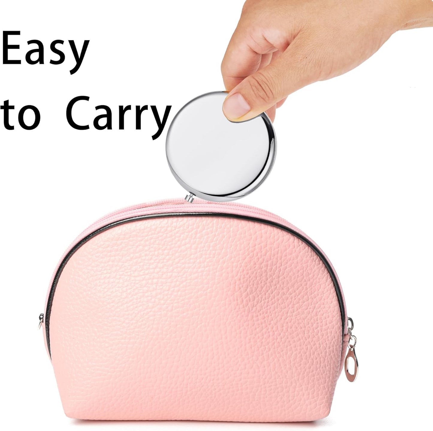 Compact Mirror, Pocket Travel Makeup Mirror for Purse, Metal Round Shell, 2-Sided 1X/2X Magnifying, Portable, Folding, Handheld, Silver, 18 Pack