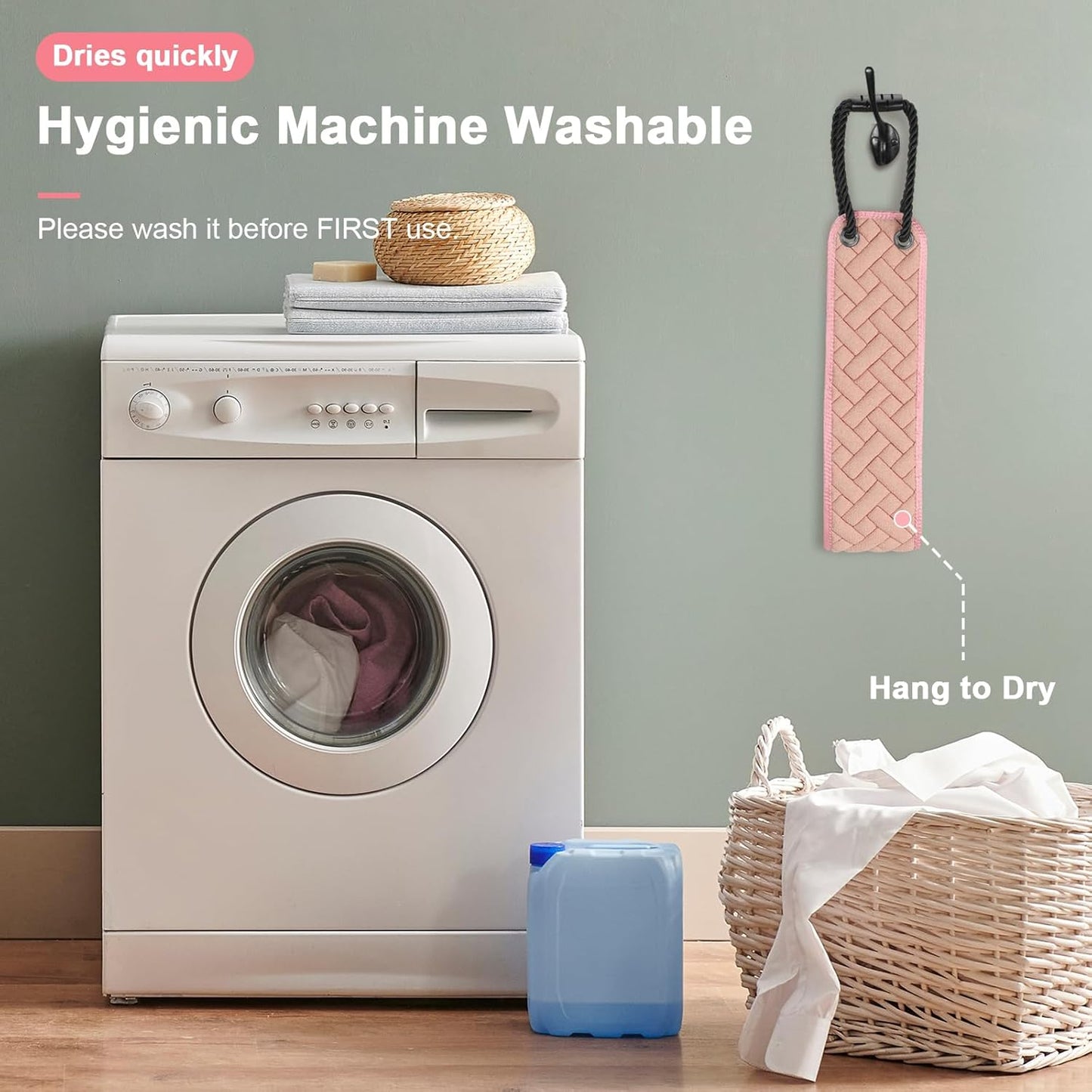 Exfoliating Back Scrubber with Upgraded Handles, 38.5 Inch Double-Sided Body Scrub Bath Exfoliator, Exfoliating Washcloth for Use in Shower, Back Washer to Deep Clean Your Skin for Men & Women (Pink)